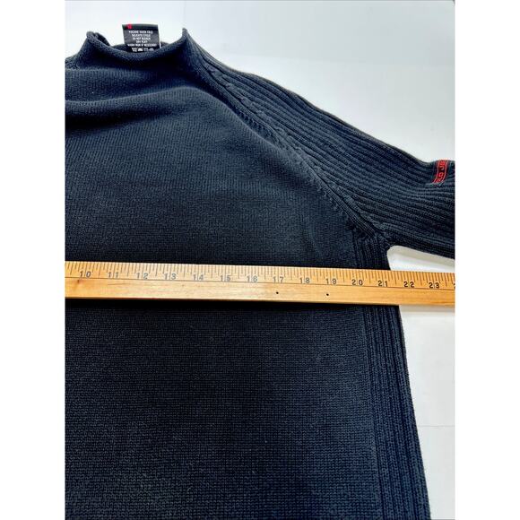 Vintage Ralph Lauren Polo Jeans Mens L Cotton Sweater Black Ribbed Australia - Picture 5 of 7